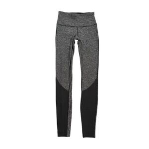 Lululemon Runder Under Pant Mid-Rise Full Length Gray and Black Leggings Size 4
